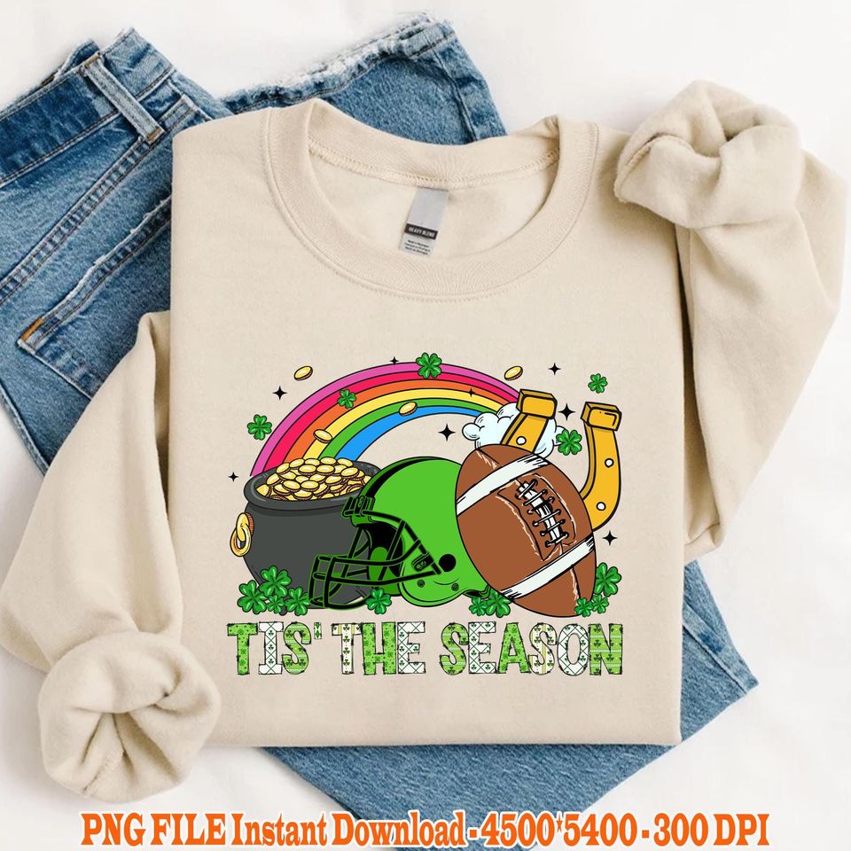 Discover Tis The Season American Football Shirt, St Patricks Day Shirt, Irish Day, Game Day Shirt, Football Love, Lucky Football