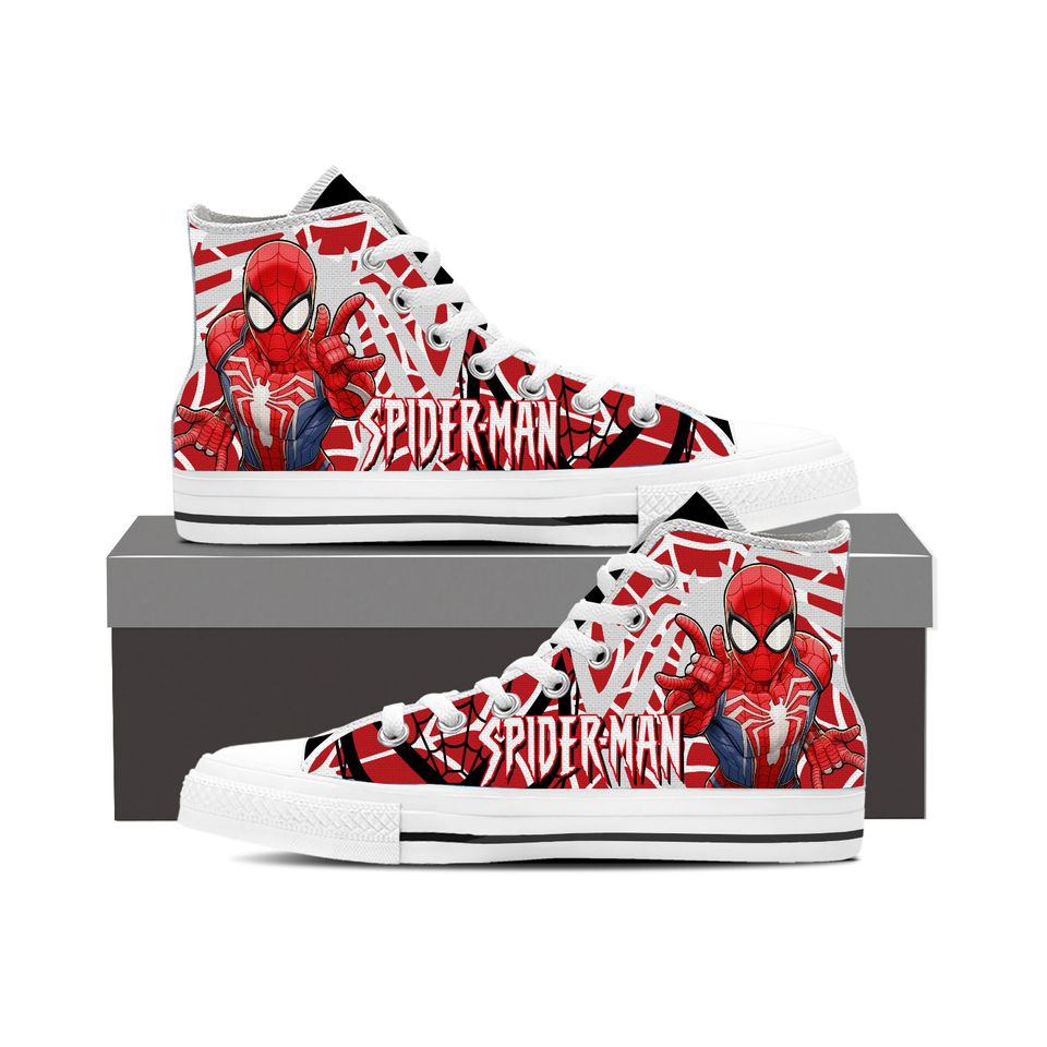 Spider-Man Men's High Top Sneaker , Shoes Athletic