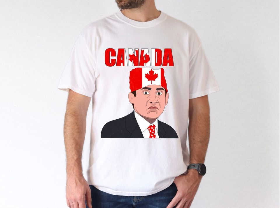 The Office Canada Day Shirt | Canada Prison Mike Dunder Mifflin Unisex Ultra Cotton Tee Red Maple Leaf
