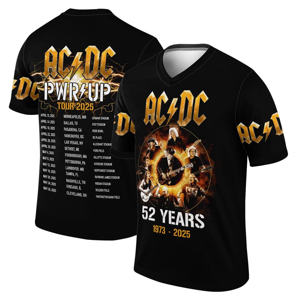 AC.DC Pwr Up Tour Two Sided 3D T-Shirt, Rock Band 3D T-Shirt, Pwr Up ...