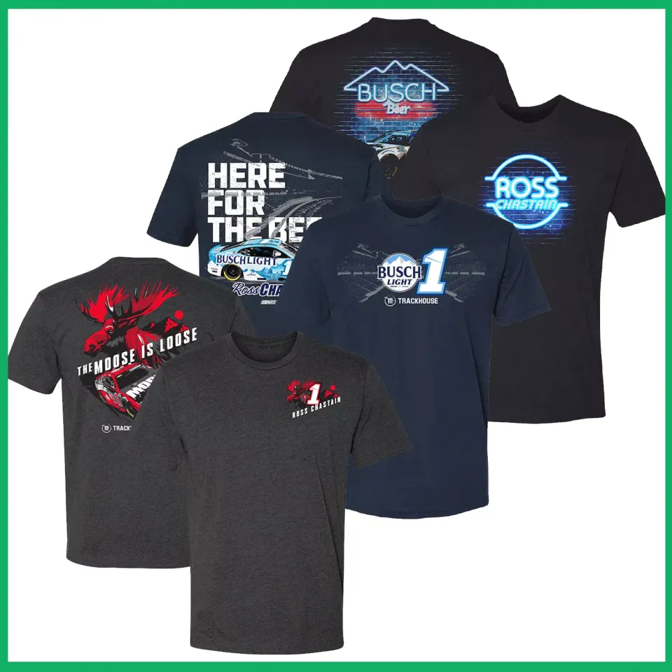 Ross Chastain Trackhouse Racing Team Collection Black Car T-Shirt