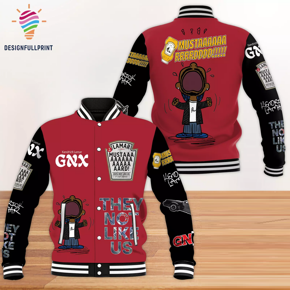 Red and Black Kendrick Lamar GNX Baseball Jacket