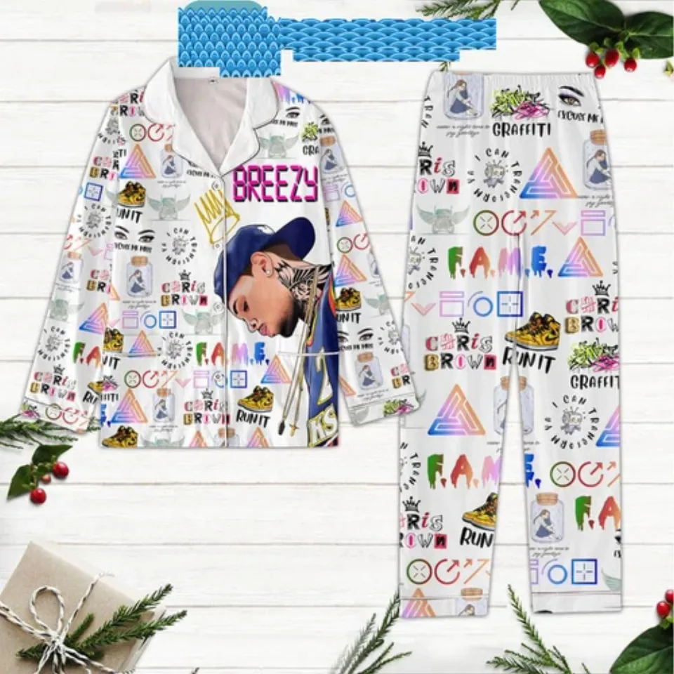 Chris Brown To Be Th3 Best I Can Be Satin Pajamas Set