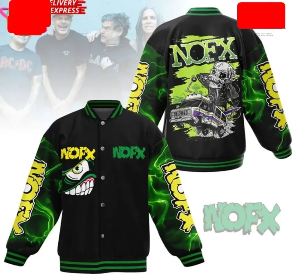 NOFX Rock Band 3D Baseball Jersey 2025 Tour
