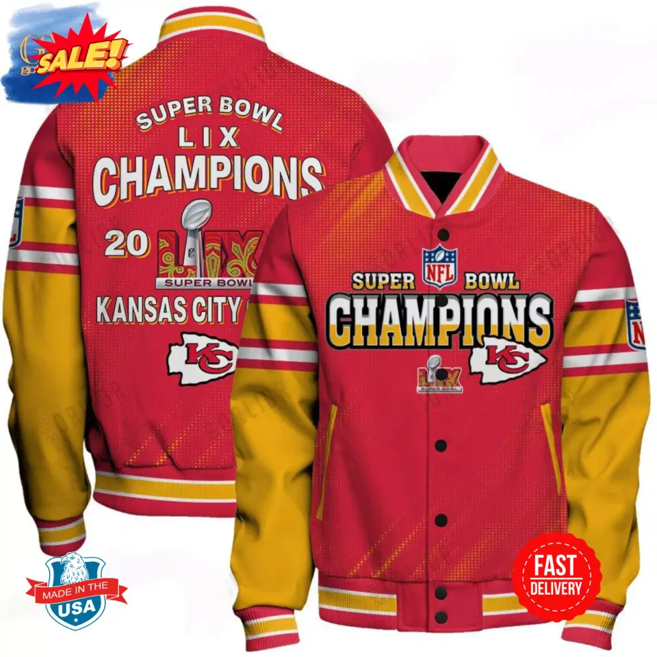 Kansas City Chief Super Bowl LIX Champions Baseball Jacket