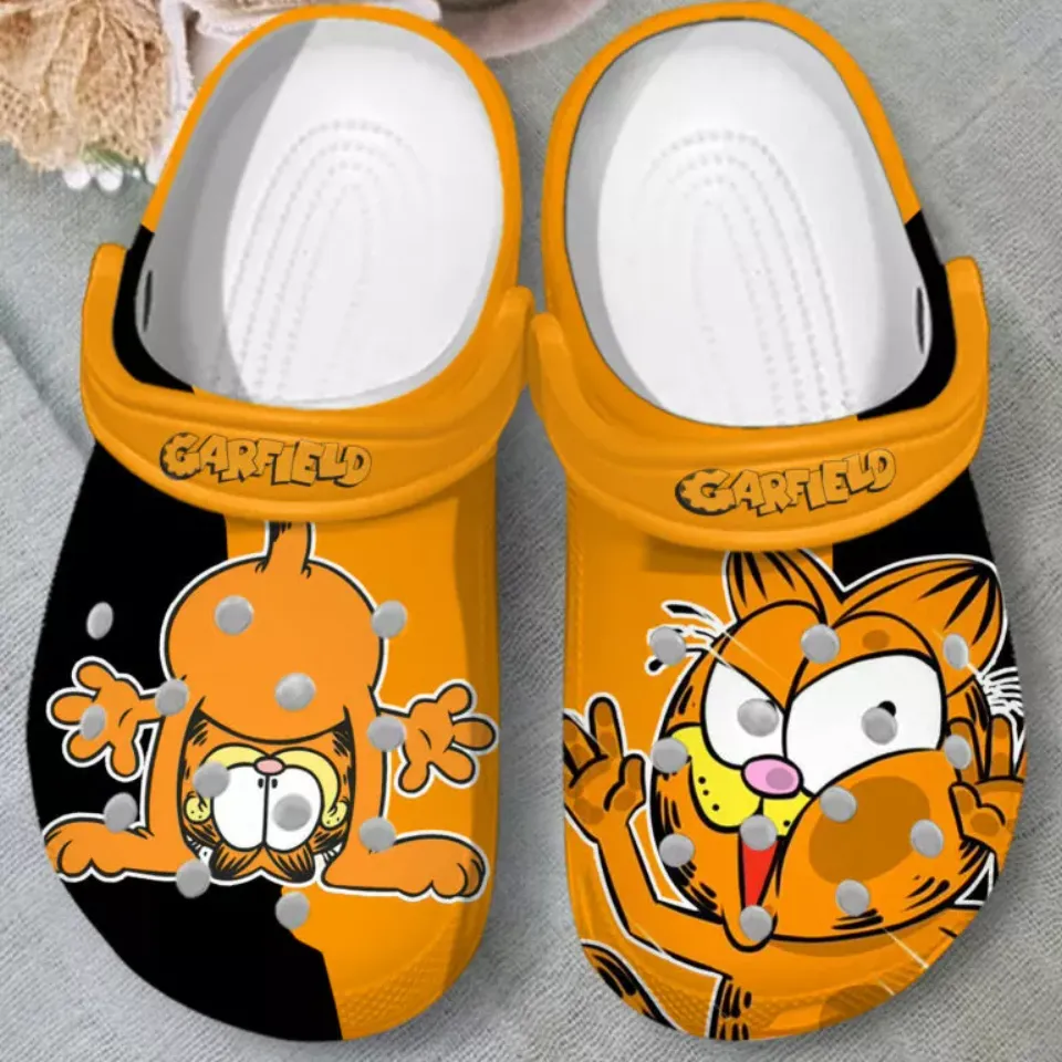 Water-proof And Water-Resistant Garfield Orange Clogs