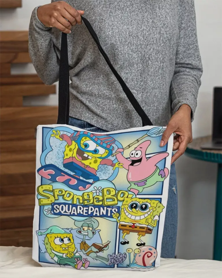 SpongeBob SquarePants Tote Bag, SpongeBob SquarePants Lovers Handbag Gift