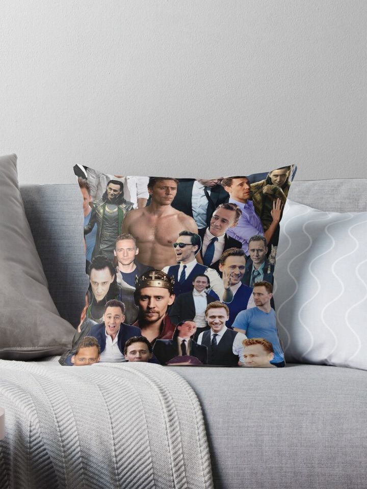 Tom Hiddleston Collage  Pillow