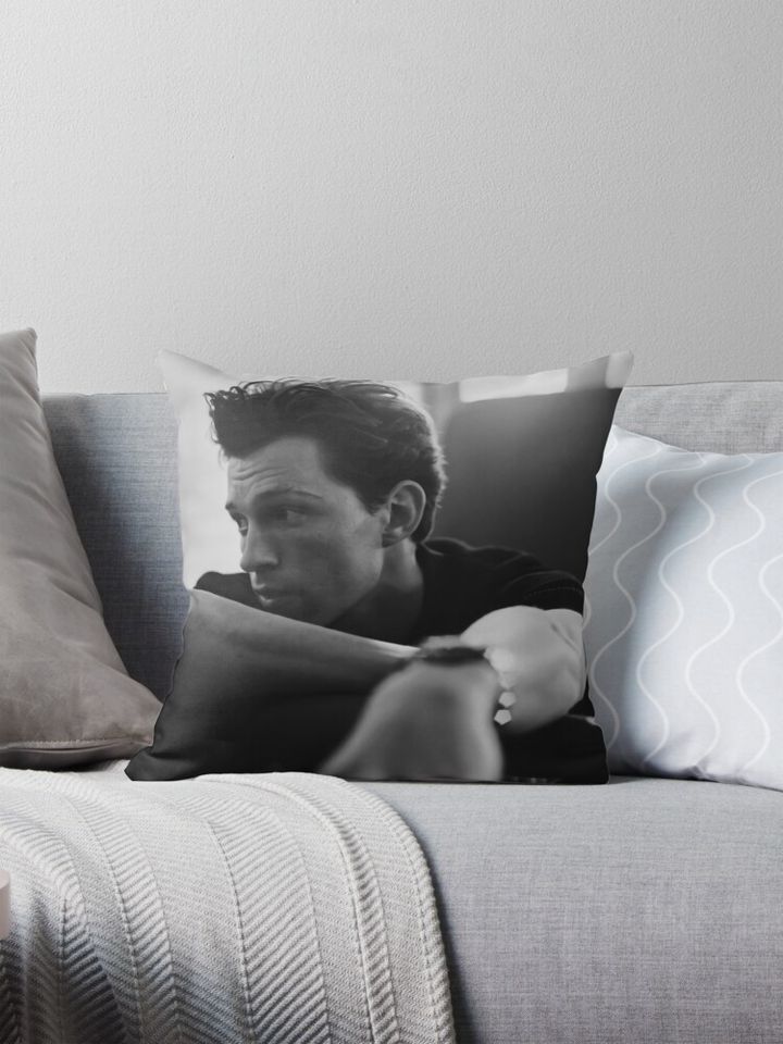 Tom Holland B&W Pillow