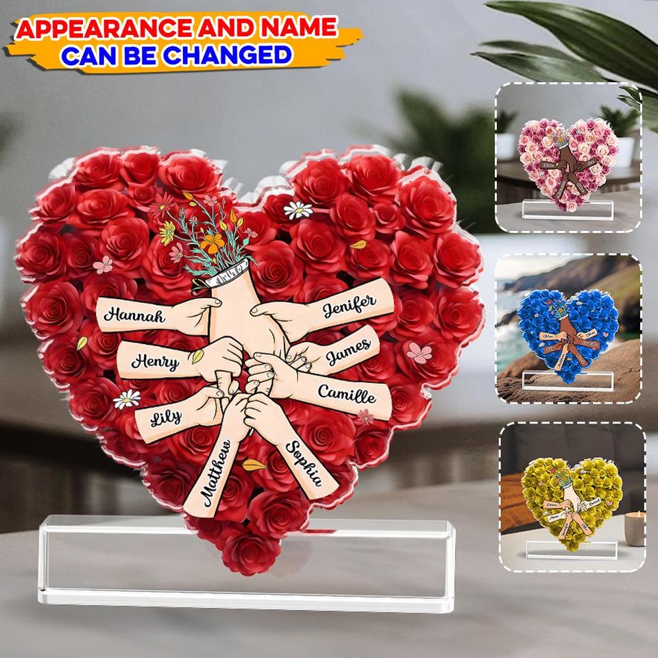 Custom Family Gift,Custom Flower Acrylic Block Gift,Best Mom Ever,Gift For Mom,House Warming Gift,Personalize Family Sign Gift,Gift For Love