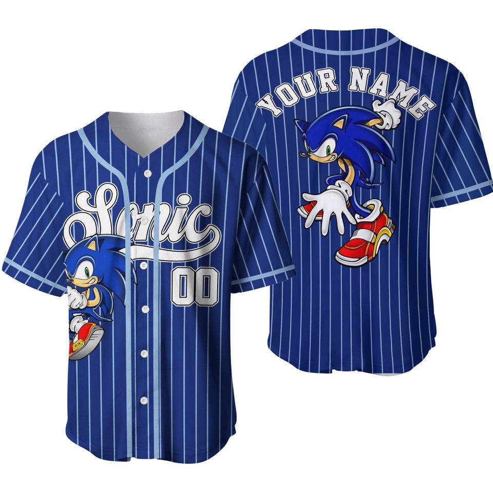 Custom The Hedgehog Sonic Baseball Jersey, Personalized Disney Sonic Baseball Jersey, The Hedgehog Sonic Jersey Outfit