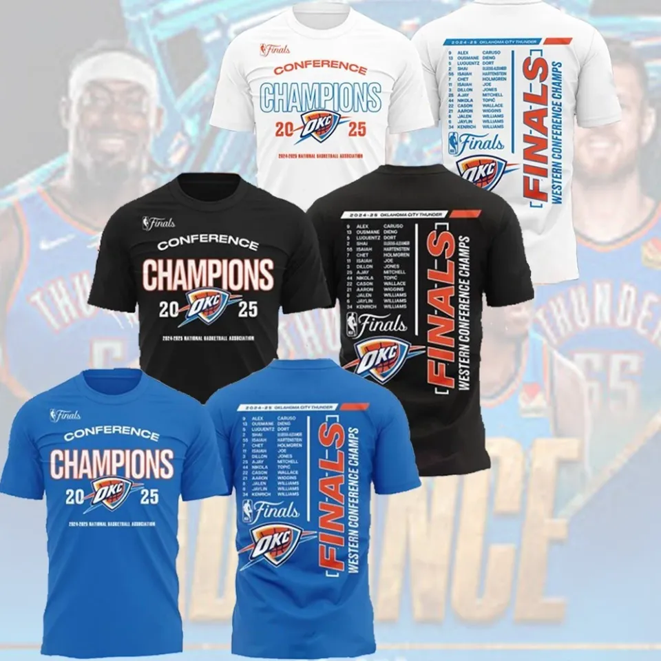2025 Oklahoma City Thvnder Western Conference Champions T-Shirt
