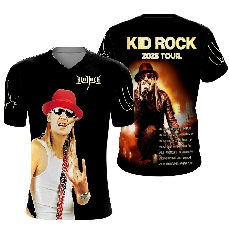 Kid Rock Tour 2025 Spring Arena AOP 3D T-shirt