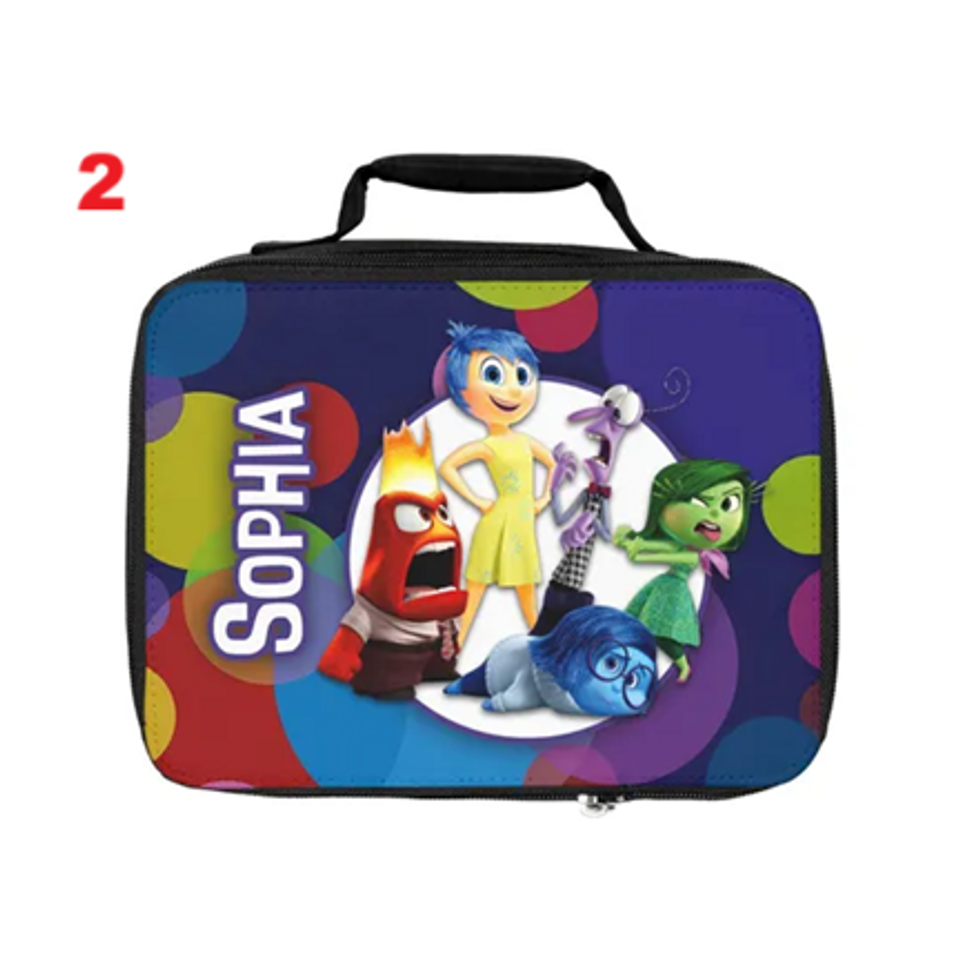 Inside Out Personalized Lunch Bag with Custom Name  Emotion-Themed Design  School Tote for Kids