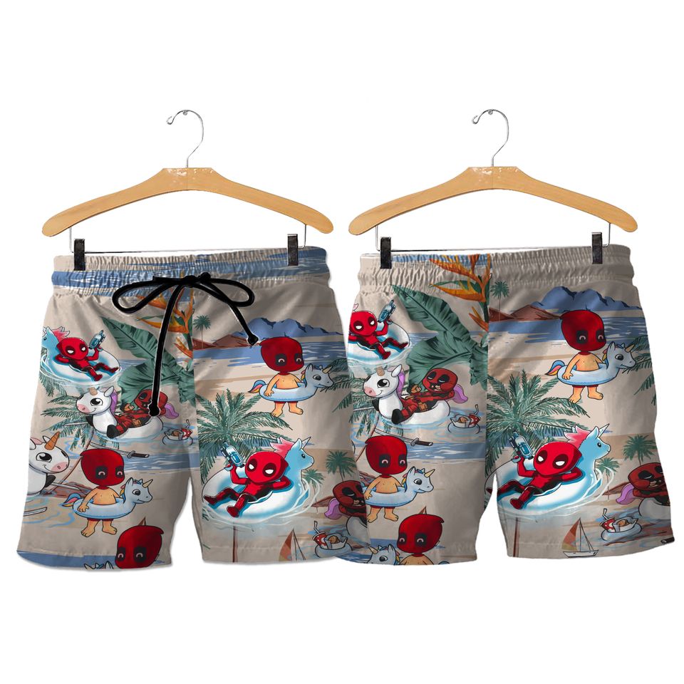 Deadpool Relax Summer Beach Vacation, Deadpool Superhero Button Up Hawaiian Shirt