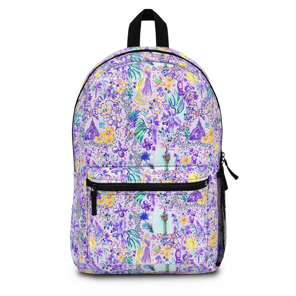 Bright Tropical Princess - Rapunzel - Backpack with Multiple Pockets
