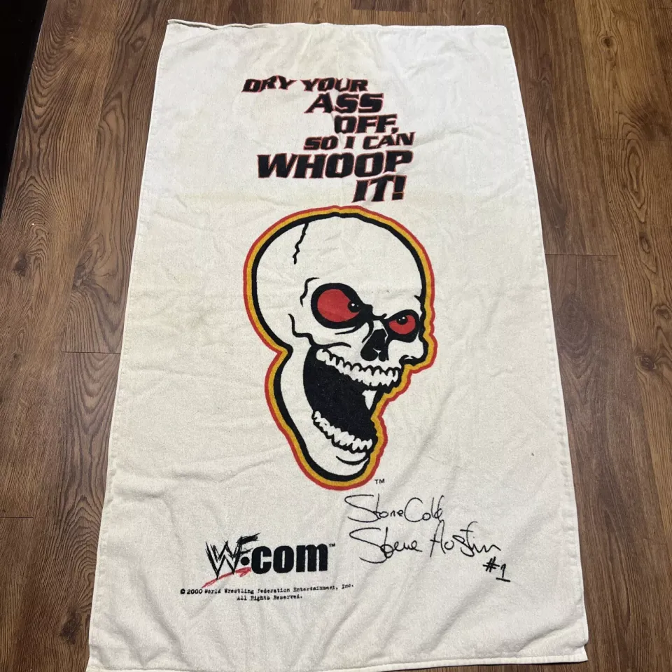 2000 WWF Stone Cold Steve Austin Beach Towel White