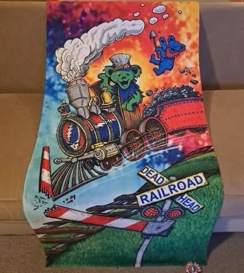 Casey Jones New Bear Grateful Dead Beach Bath Pool Gift Towel Cotton Train Skull