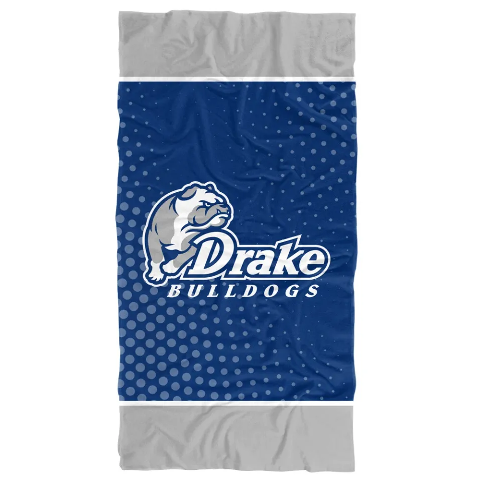 Drake University Beach Towel/Bath Towel, 30"x60" Radial Dots