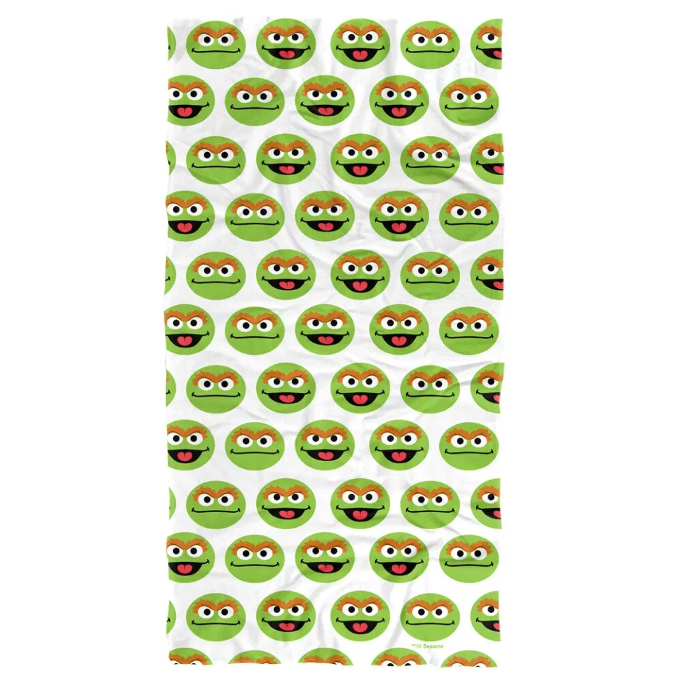Sesame Street Simple Oscar Pattern Officially Licensed Beach Towel 30"x60"