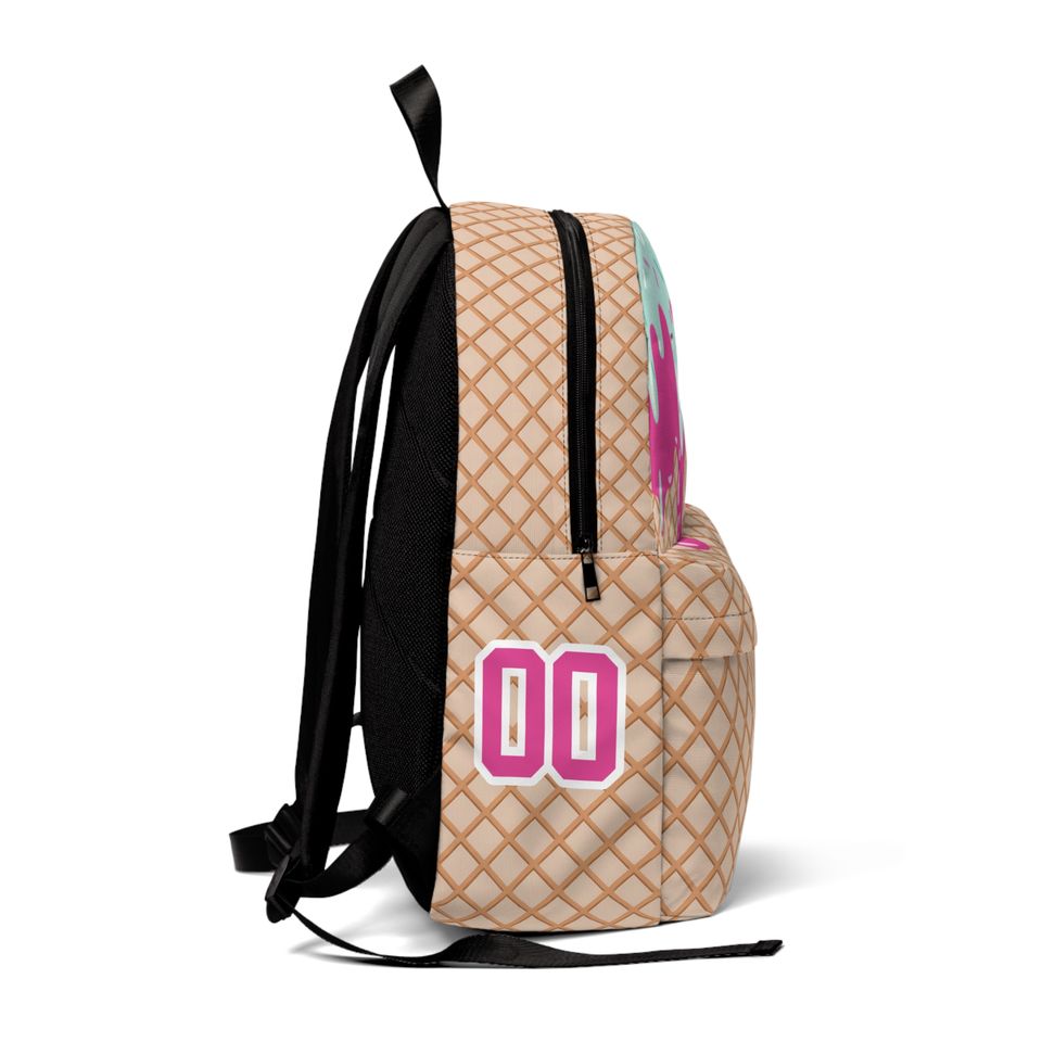 Personalized Name and Number Ice Cream Drip Backpack, Baseball Drip Classic Backpack, Custom Baseball Team Backpack