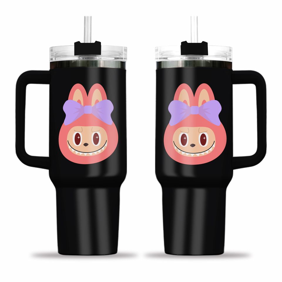 Labubu Tumblers 40 oz With Handle, Monster Character Tumber, Gift For Kids, Back To School Gift Idea
