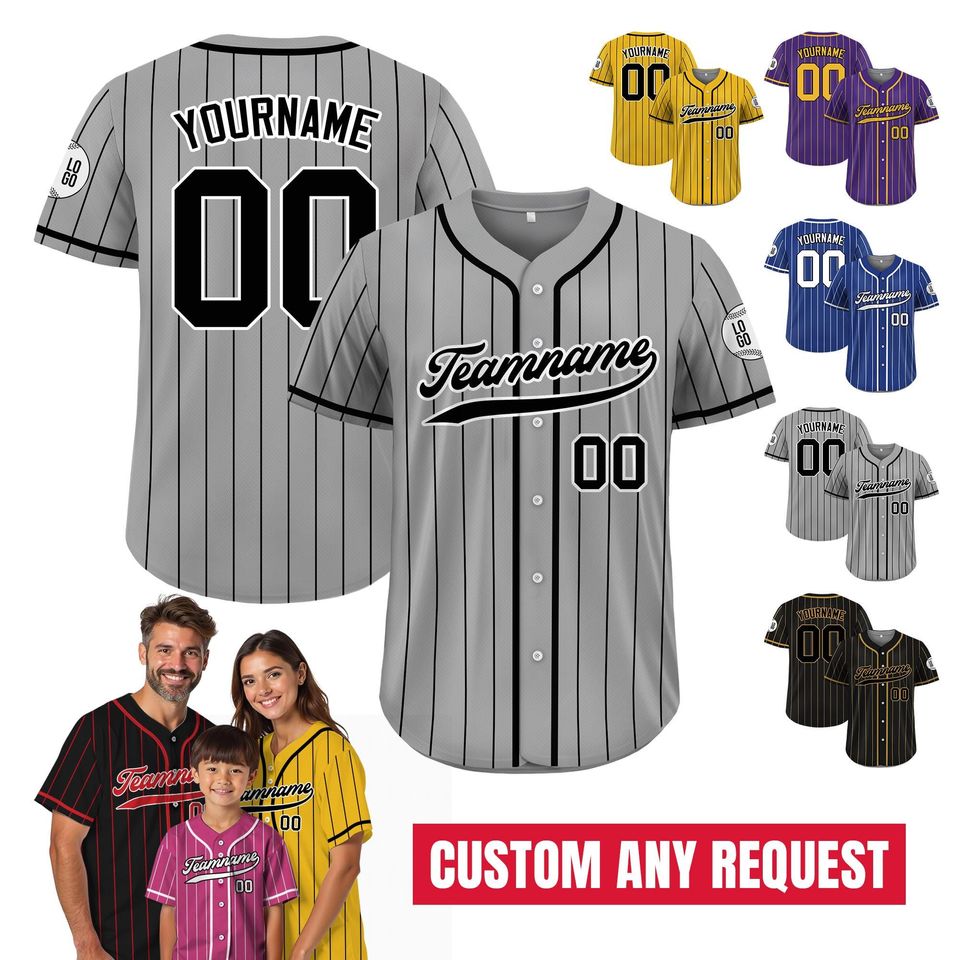 Custom Baseball Jersey with Team Name & Number – Game Day Outfit for All Ages