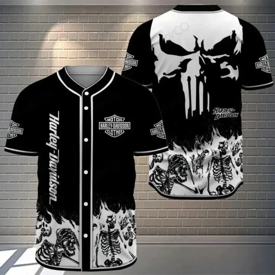 Harley Motor Racing Davidson Motorcycle Graphic Baseball Jersey