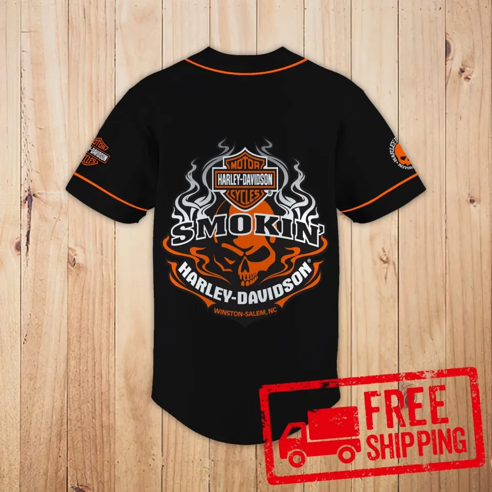 Harley Motor Racing Davidson Motorcycle Graphic Baseball Jersey