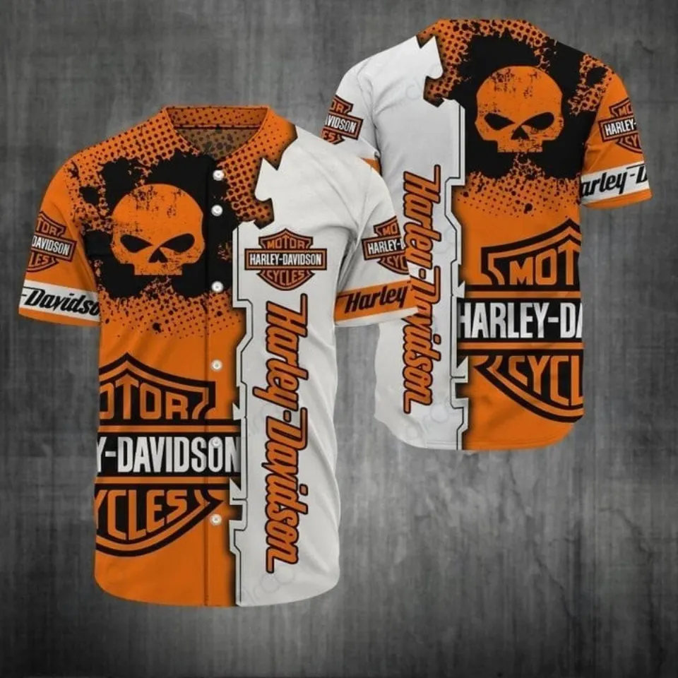 Harley Motor Racing Davidson Motorcycle Graphic Baseball Jersey
