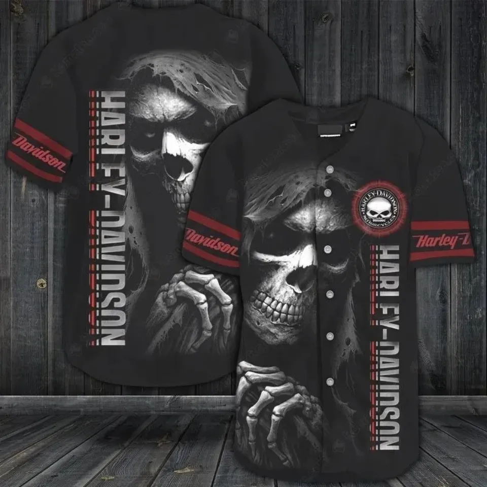 Harley Motor Racing Davidson Motorcycle Graphic Baseball Jersey