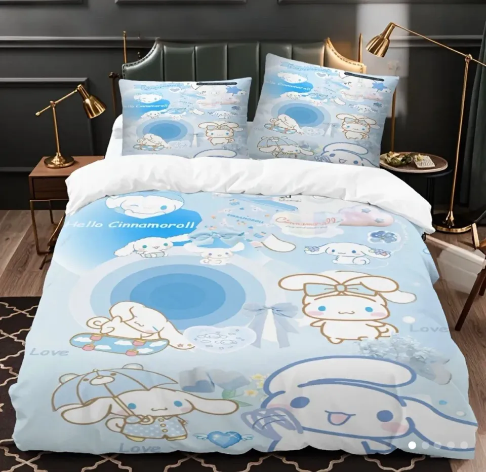Cinnamoroll Bedding Set Blue Sanrio Full Duvet Cover & Pillowcases