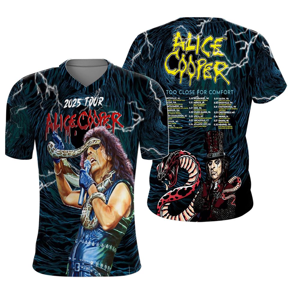 Alice Cooper 3D hot 2025 tour t shirt