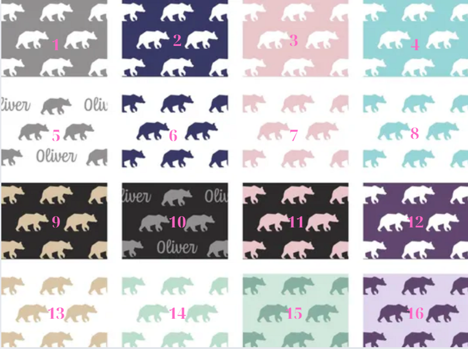 Personalized Woodland Bear Fitted Crib Sheet, Crib Cover for Baby