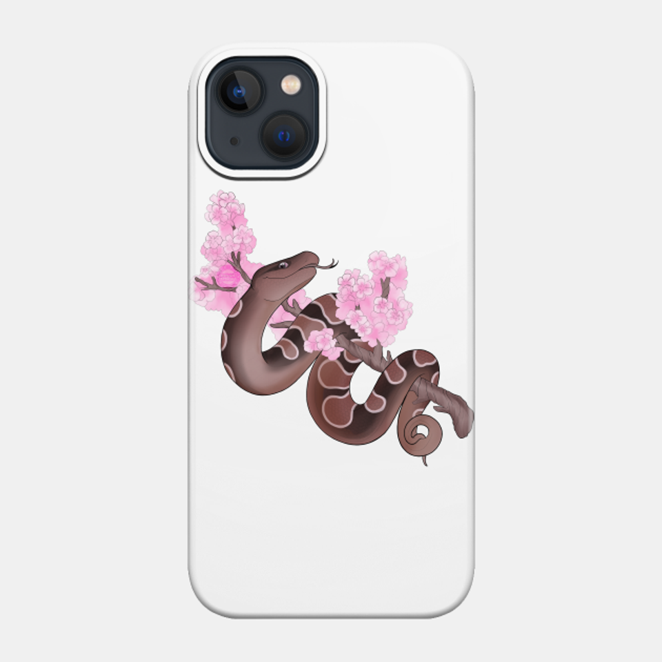 Pink Sakura Ball Python: Brown - Sakura - Phone Case