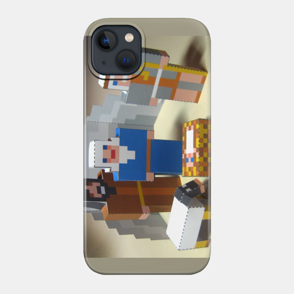 Paper Nativity Scene - Minecraft - Phone Case
