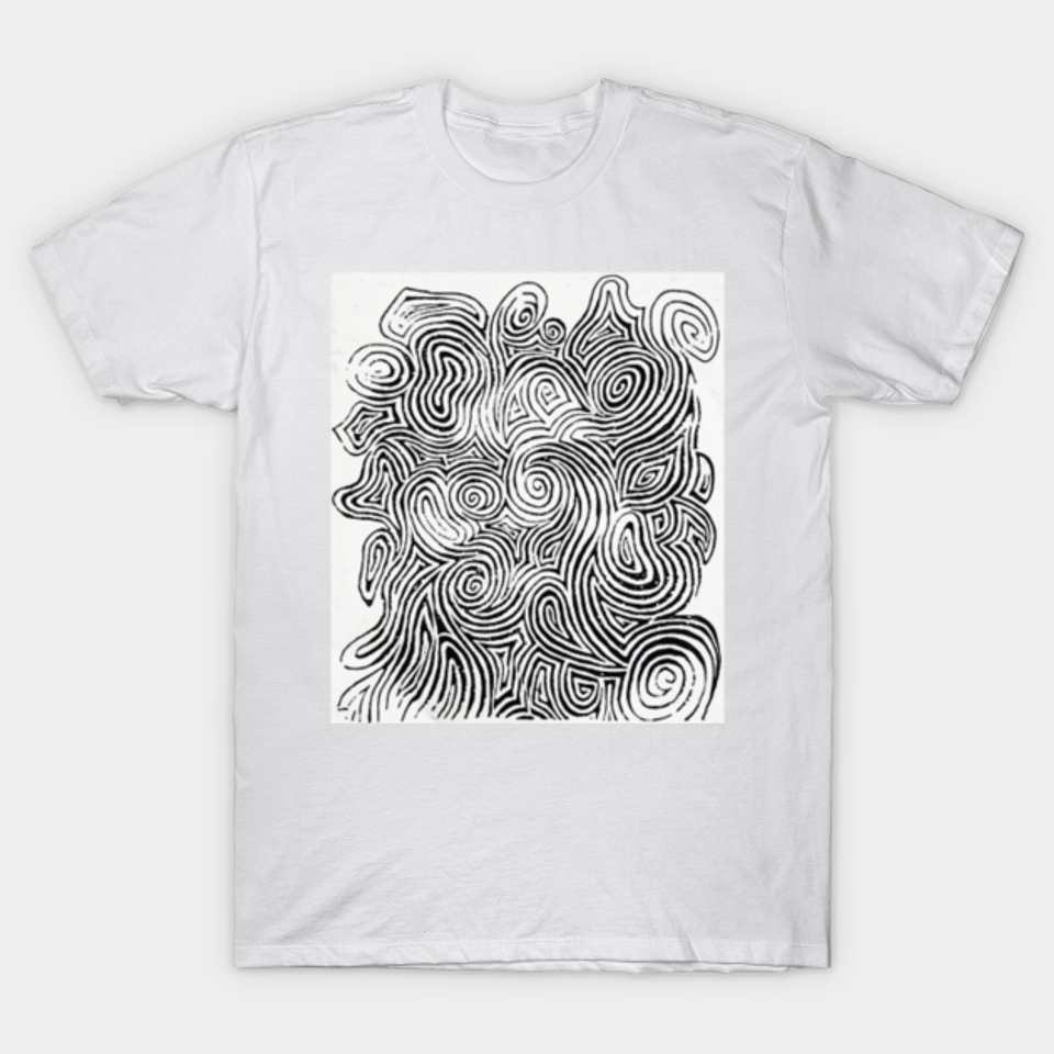 Psychedelic Optical Illusion Patterns - Jerry Garcia Face Zebra Stripes / Swirls - Psychedelic - T-Shirt