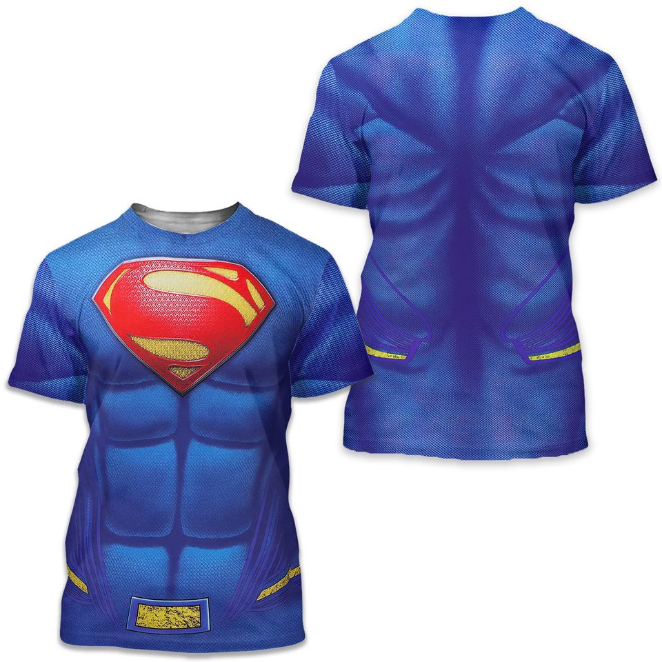 Men's T-shirts Superman Superhero Compression Tights Tops Short Sleeve Tee Gym