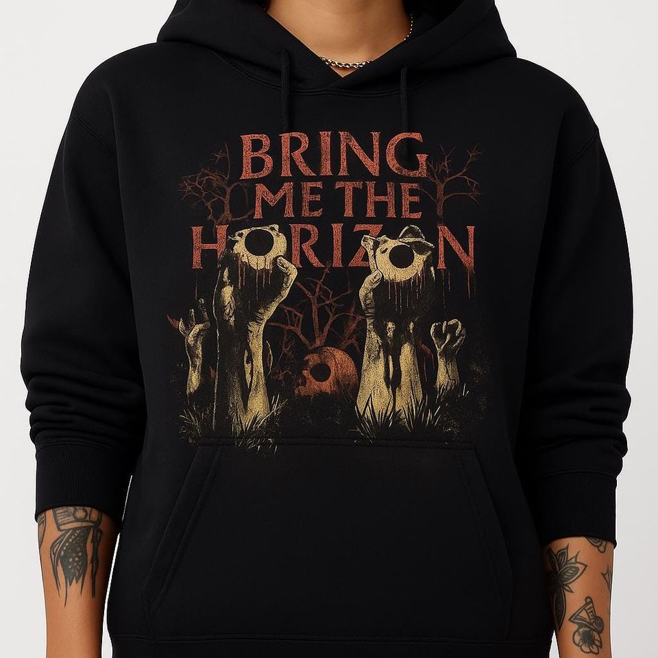 Bring Me The Horizon Graveyard Zombie Hoodie, BMTH Horror Sweatshirt