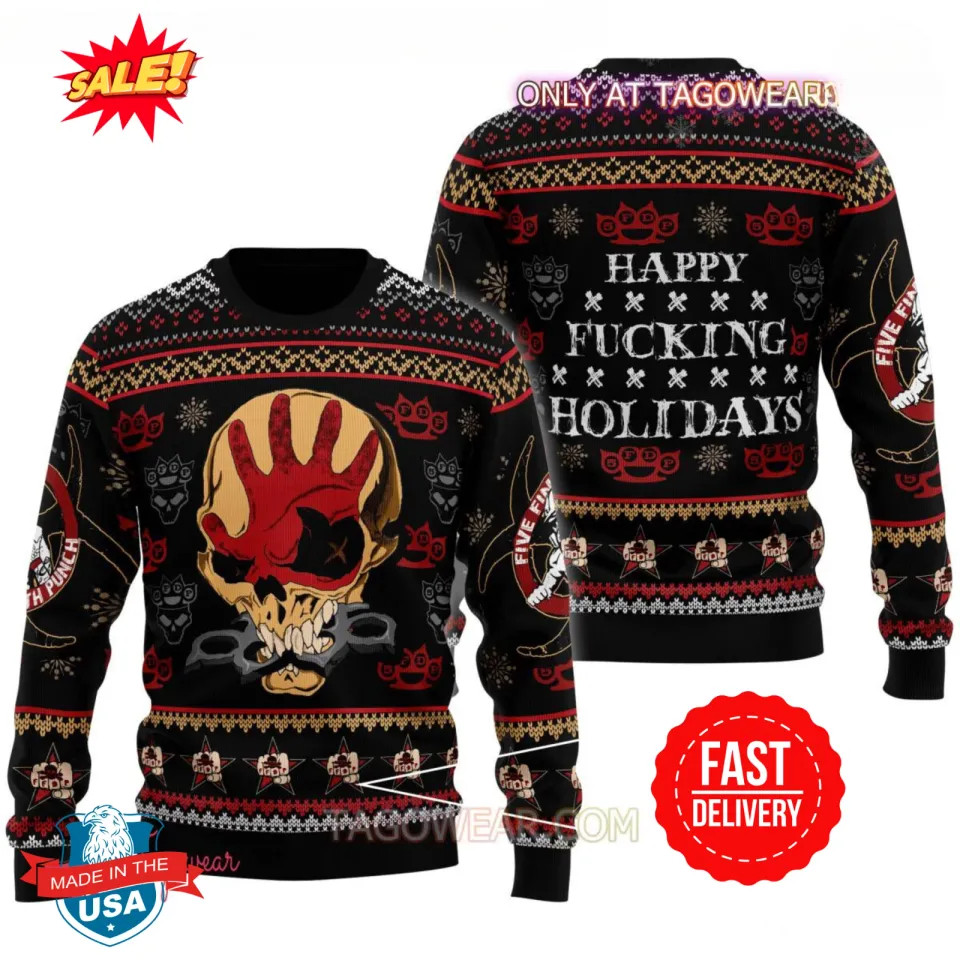 Five Finger Death Punch Happy Holidays Ugly Christmas Sweater