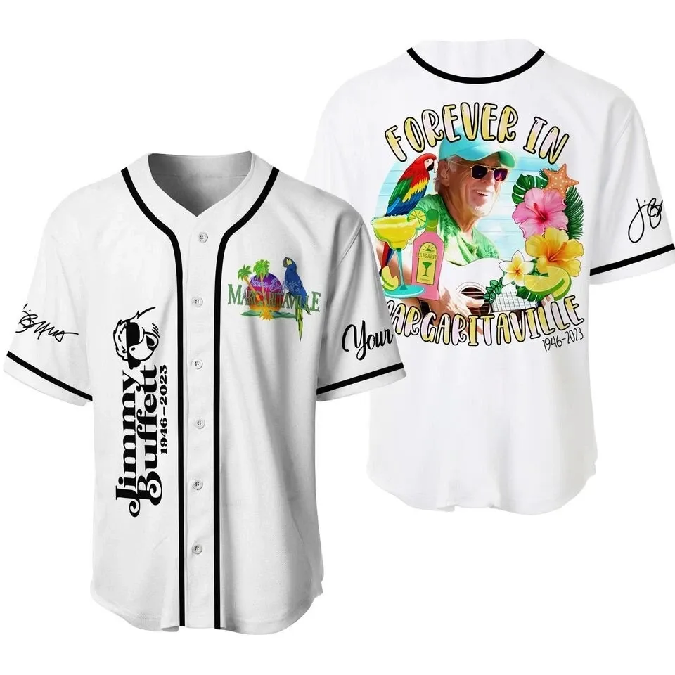 Customized Jimmy Buffett Forever In Margaritaville Lover 3D Baseball Jersey