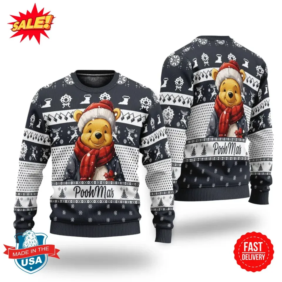 Pooh Ugly Sweater, Winnie The Pooh Ugly Christmas