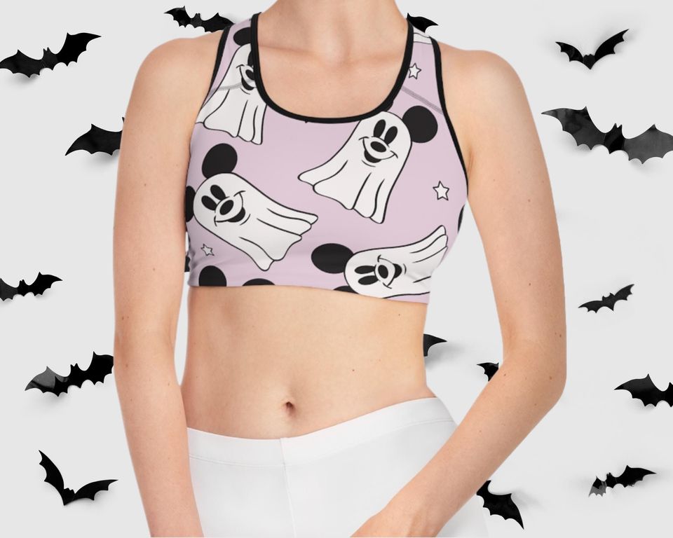 Magical Halloween Ghost Mouse Sports Bra