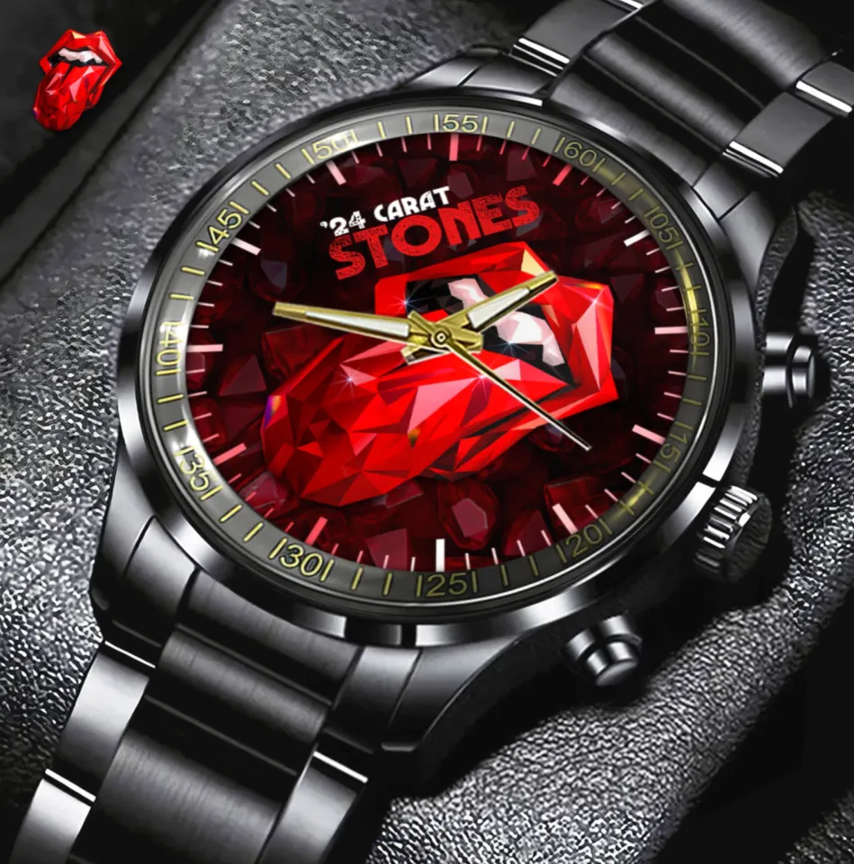 The Rolling Stones Black Stainless Steel Watch For Fans