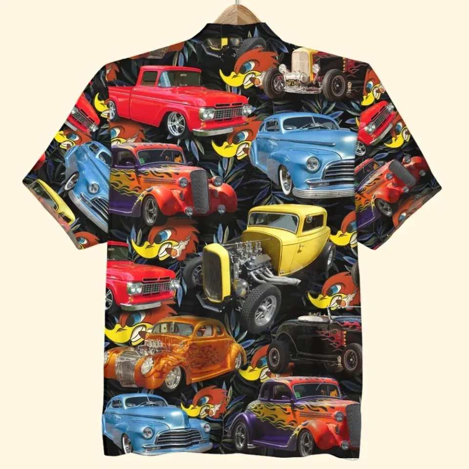 Car Hawaiian Button Down Shirt