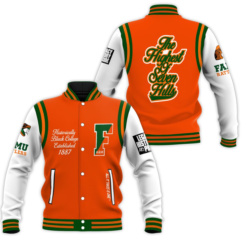 Florida A&M Varsity Jacket, Vintage Style Motto Letterman Jacket