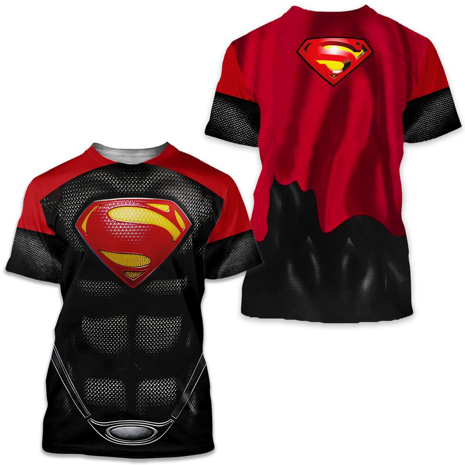 Men's T-shirts Superman Superhero Compression Tights Tops Short Sleeve Tee Gym