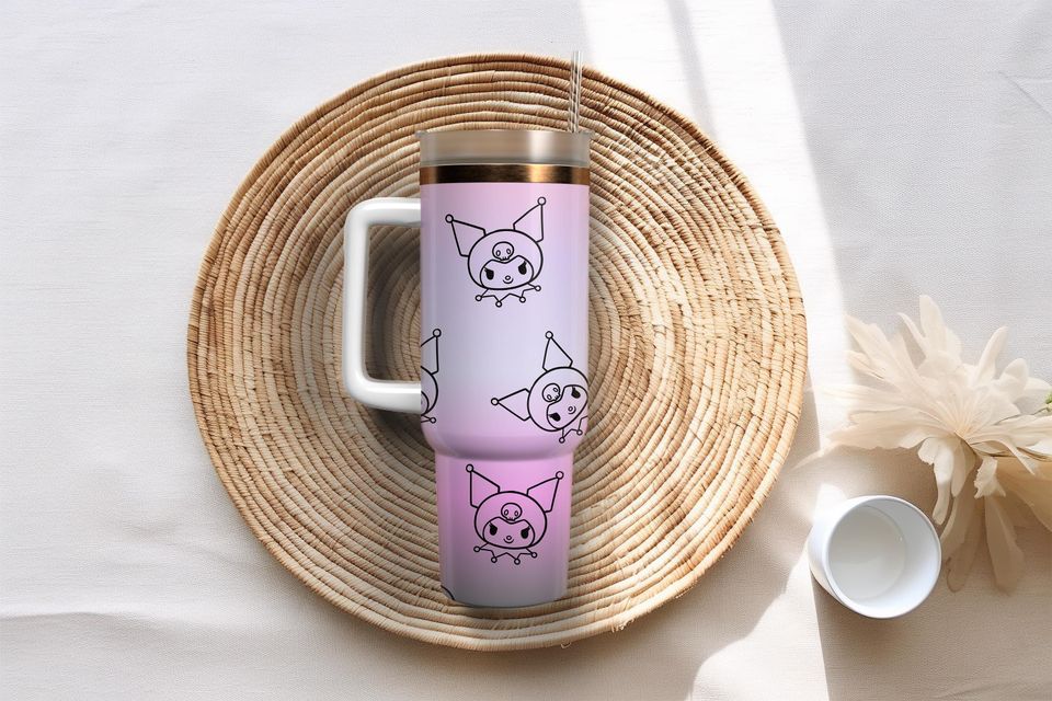 Gothic Bunny 40oz Tumbler: Purple Kawaii Anime Stainless Steel Cup