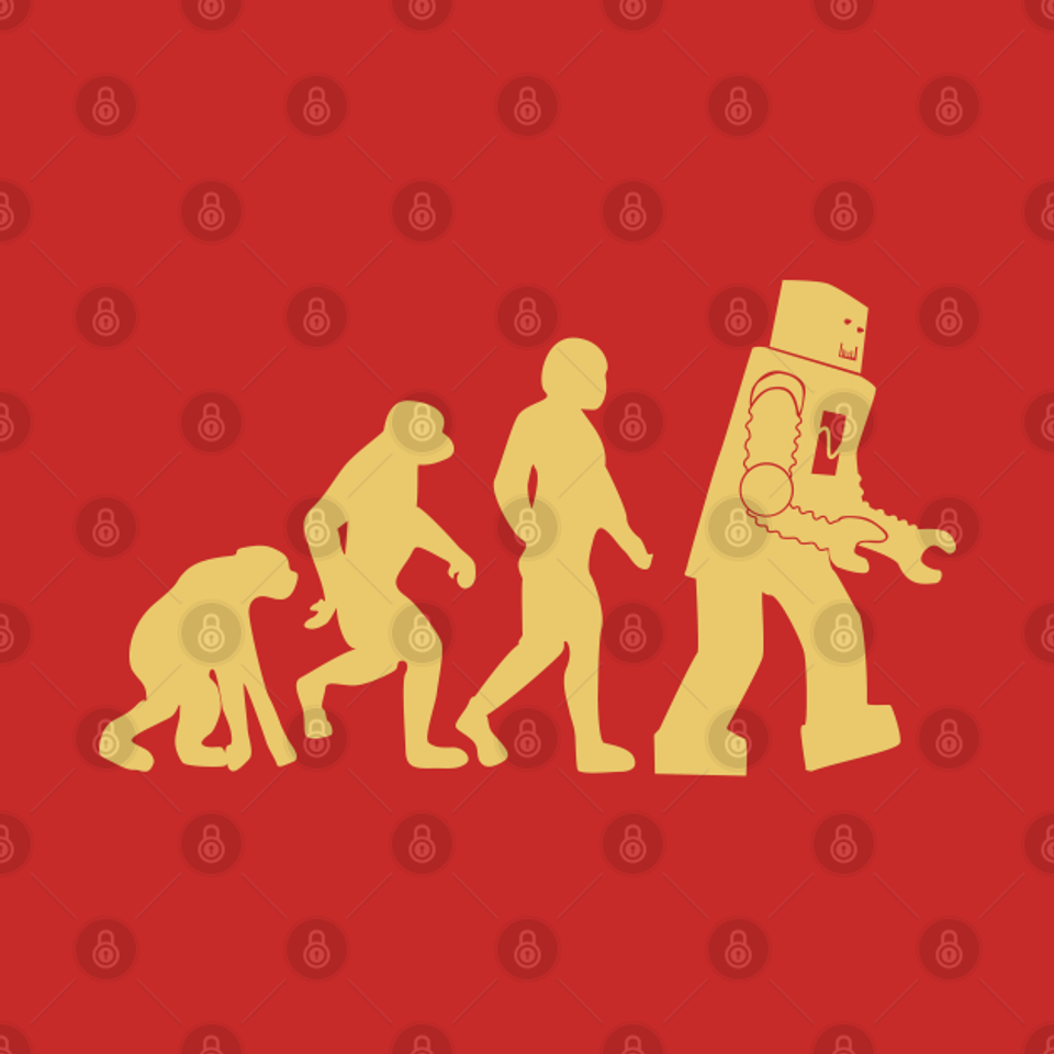 Red Robot Evolution - Robot Evolution - T-Shirt