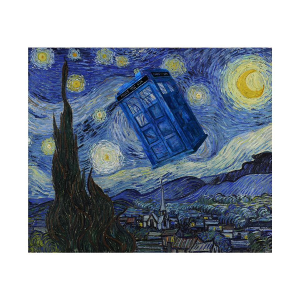 Starry Night Tardis - Tardis - T-Shirt